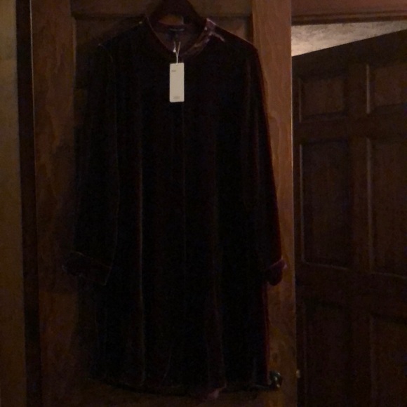 ❌SOLD❌NWT EILEEN FISHER Cassis Silk Velvet Shirt Dress Size L - Picture 10 of 16